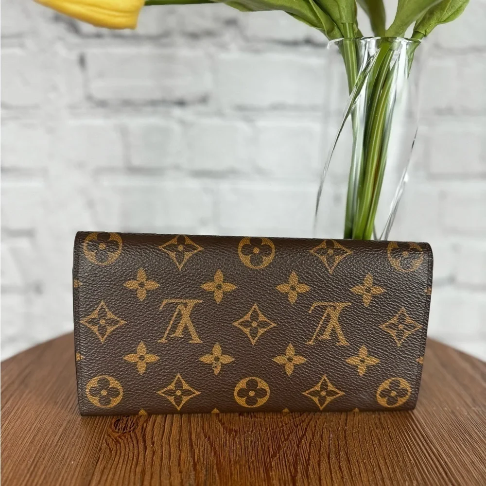 Louis Vuitton Emilie Wallet with Pink Lining and Accents